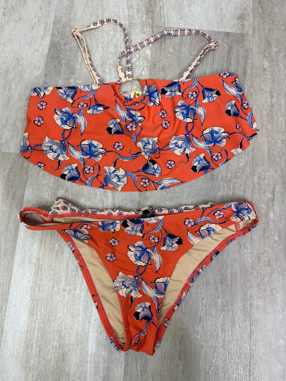 Minkpink Float in the Tropics Ruffle Bikini Size Small